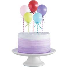 Unique Party Mini Balloon Stick Cake Toppers, 5ct