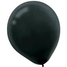 Amscan 12 in. Birthday Black Latex Balloons (15-Count, 18-Pack)