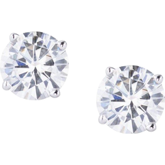 Charles & Colvard Moissanite Solitaire Stud Earrings - White Gold/Moissanite