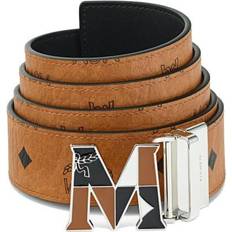 MCM Men's Textured Logo Reversible Belt