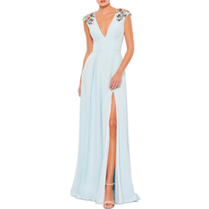 Mac Duggal V-Neck A-Line Gown - Powder Blue