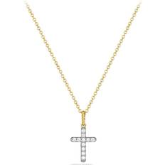 David Yurman Cable Collectibles Cross Necklace - Gold/Diamonds