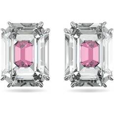 Swarovski Chroma Stud Earrings - Silver/Pink