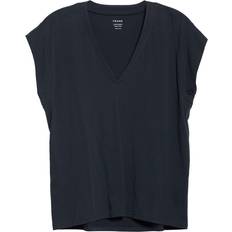 Frame Le Mid Rise V Neck Tee - Navy