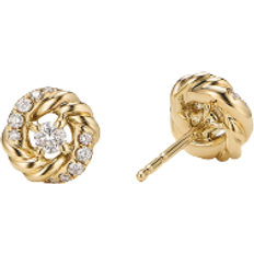 David Yurman Petite Infinity Stud Earrings - Gold/Diamond