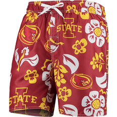 Wes & Willy Lowa State Cyclones Floral Volley Swim Trunks - Red