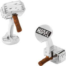 Brown Cufflinks Cufflinks Inc 3D Thor Hammer Cufflinks - Silver/Brown