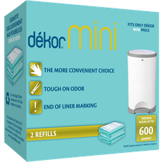 Diaper Waste Bags on sale Dekor Mini Hands-Free Diaper Pail Refills 2-pack