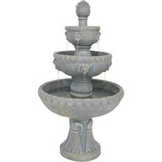 Garden Decorations Sunnydaze 4-Tier Lion Head Outdoor Water Fountain