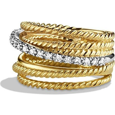 David Yurman Crossover Ring - Gold/Diamonds
