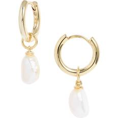 Kendra Scott Baroque Charm Huggie Hoop Earrings - Gold/Pearl