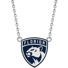 LogoArt Florida Panthers Large Pendant Necklace - Silver/Navy/White