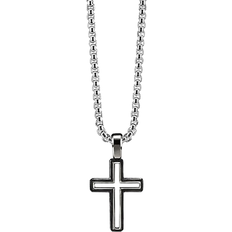 David Yurman Roman Cross Amulet Pendant - Silver/Black