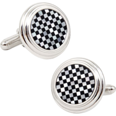 Cufflinks Inc Checker Step Cufflinks - Silver/Black/White