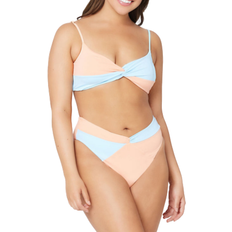 L*Space Color Block Ringo Bikini Top - Tangy/Sky Blue