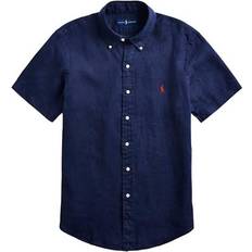 Linen Shirts - Men Polo Ralph Lauren Classic Fit Linen Shirt - Newport Navy
