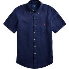 Linen - Men Shirts Polo Ralph Lauren Classic Fit Linen Shirt - Newport Navy