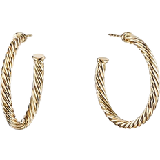 David Yurman Large Cablespira Hoop Earrings - Gold