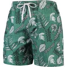 Wes & Willy Michigan State Spartans Vintage Floral Swim Trunks - Green