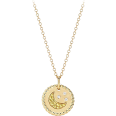David Yurman Cable Moon and Stars Necklace - Gold/Diamond