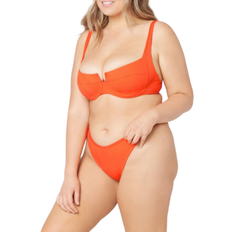 L*Space Pointelle Rib Camellia Bikini Top - Poppy