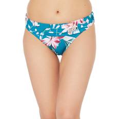 La Blanca Flyaway Shirred Band Hipster Bikini Bottom - Caribbean Current