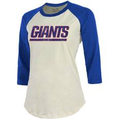 Men's Majestic Threads Cream/Royal Los Angeles Rams Gridiron Classics  Raglan 3/4-Sleeve T-Shirt