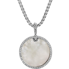 David Yurman DY Elements Disc Pendant - Silver/White/Diamond