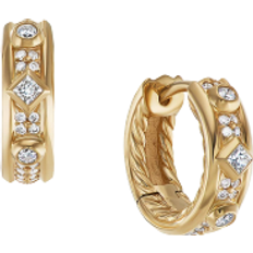 David Yurman Modern Renaissance Huggie Earrings - Gold/Diamond