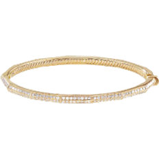 David Yurman Stax Single Row Faceted Bracelet - Gold/Diamonds