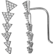 Adornia Arrow Climber Earrings - Silver/Transparent