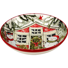 Red Serving Bowls Certified International Snowman's Farmhouse Serving Bowl 33.02cm 3.78L