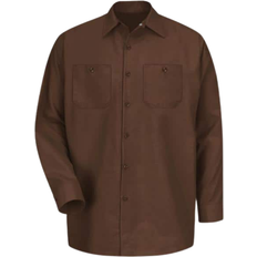 Red Kap Long-Sleeve Work Shirt - Chocolate Brown