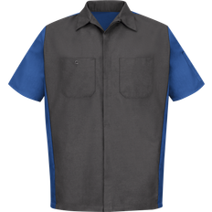 Red Kap Short Sleeve Two Tone Crew Shirt - Charcoal/Royal Blue