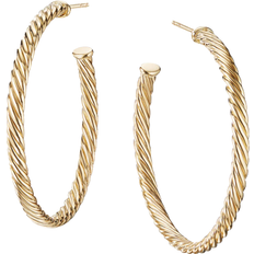 David Yurman Medium Cablespira Hoop Earrings - Gold