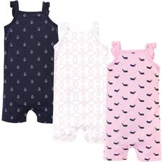 Hudson Baby Cotton Rompers 3-pack - Pink Whale (10152645)