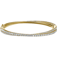 David Yurman Crossover Two-Row Bracelet - Gold/Diamonds