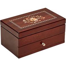 Brown - Gold Jewelry Mele & Co Brynn Walnut Wooden Jewelry Box - Brown