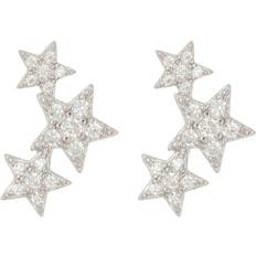 Adornia Shooting Star Stud Earrings - Silver/Transparent