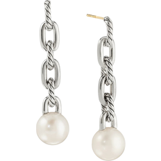 David Yurman Madison Chain Drop Earrings - Silver/Pearls