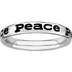 Stacks & Stones Peace Stack Ring - Silver/Black