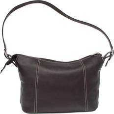 Piel Leather Top Zip Tote (Chocolate)