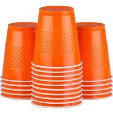 Jam Paper Party Plastic Cups, 12 oz, Orange, 200/Cups