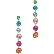 Adornia Rainbow Linear Drop Earrings - Gold/Multicolour