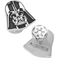 Cufflinks Inc Recessed Matte Darth Vader Head Cufflinks - Silver/Black/White