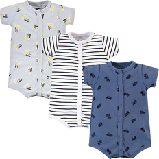 Hudson Baby Cotton Rompers 3-pack - Dump Truck