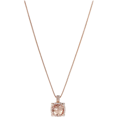 David Yurman Petite Chatelaine Pavé Bezel Pendant Necklace - Rose Gold/Morganite/Diamonds