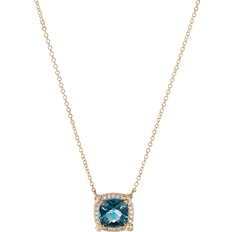 David Yurman Petite Chatelaine Pavé Bezel Pendant Necklace - Gold/Topaz/Diamonds