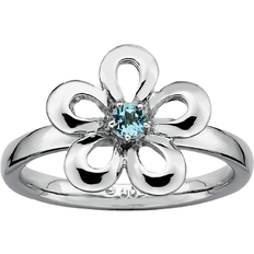 Stacks & Stones Flower Stack Ring - Silver/Topaz