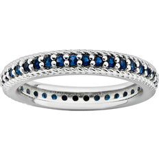 Stacks & Stones Lab Created Eternity Stack Ring - Silver/Sapphire